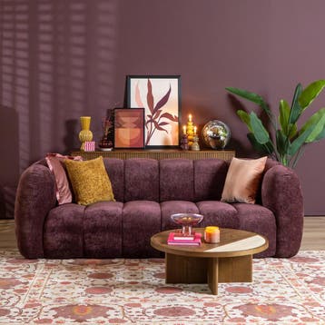 50% Korting: 3-zitsbank Luca chenille paars, Ophalen, Zo goed als nieuw, Scandinavisch