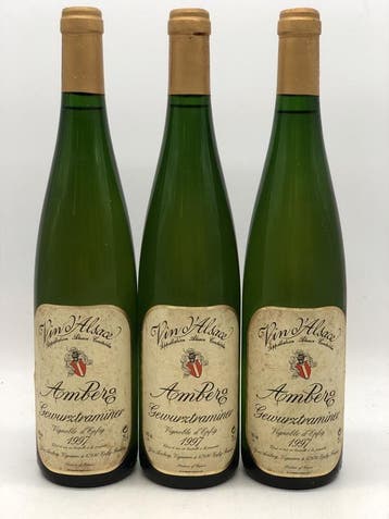 3 x 75cl Gewürztraminer Alsace Vignoble dEpfig Amberg 1997, Ophalen of Verzenden, Nieuw, Frankrijk, Witte wijn