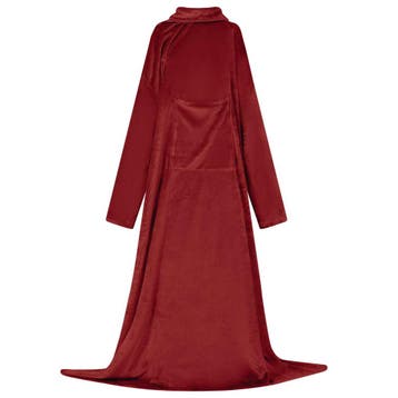 vidaXL Deken hoodie Bordeaux Rood F Flanel, Verzenden, Nieuw