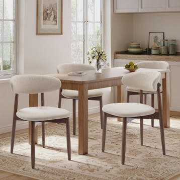 Set van 2 Beige Eetkamerstoelen - Scandinavische Stijl, Mode, Huis en Inrichting, Stoelen, Verzenden, Nieuw