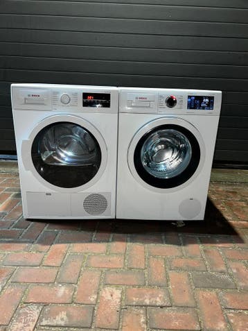 TOPSET! BOSCH 8KG WASMACHINE BOSCH 8KG WARMTEPOMPDROGER!, Witgoed en Apparatuur, Energieklasse A of zuiniger, 1200 tot 1600 toeren