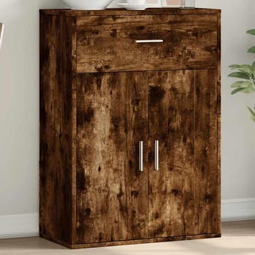 vidaXL Dressoir 60x30x84 cm bewerkt hout gerookt, Verzenden, Nieuw, Overige houtsoorten, Minder dan 50 cm