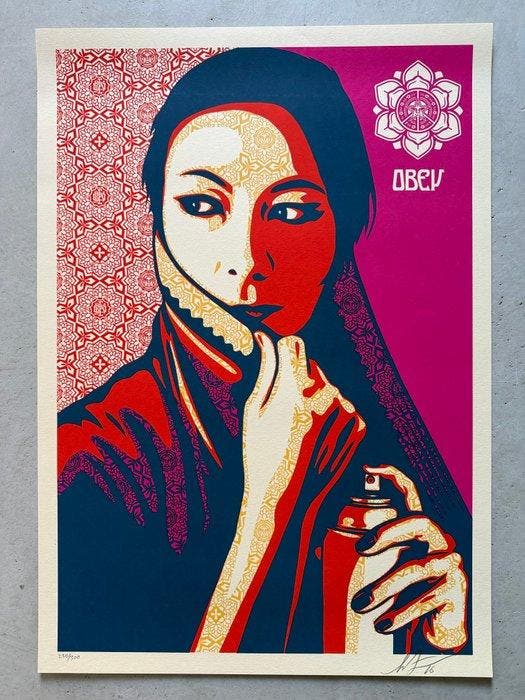 Shepard Fairey (OBEY) (1970) - Commanda (Fuchsia), Antiek en Kunst, Kunst | Designobjecten
