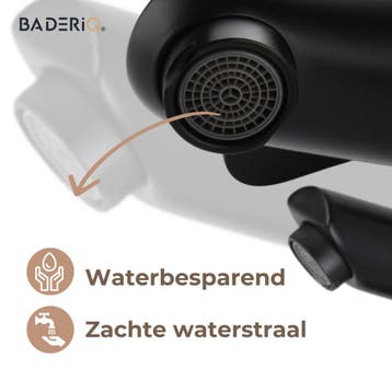 Nieuw WASTAFELKRAAN ZWART (STERKE KRAAN) ANTIKRAS COATING, Ophalen of Verzenden, Nieuw, Kraan