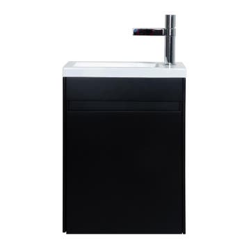 Fonteinmeubel Antonio 40cm mat zwart met mat witte wastafel, Verzenden, Nieuw