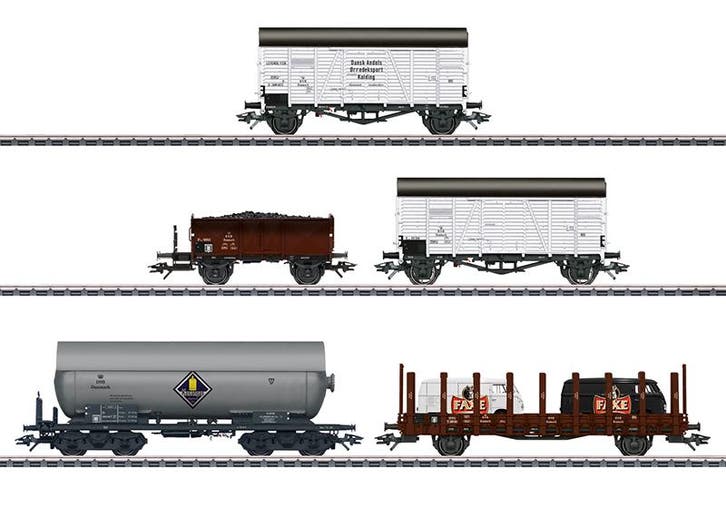 MARKLIN 48834 SET GOEDERENWAGONS DSB H0, Hobby en Vrije tijd, Modeltreinen | H0