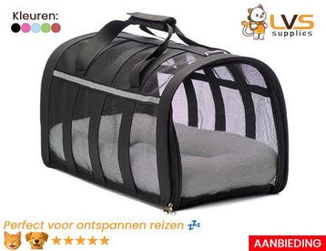 Premium Opvouwbare Kattenreismand Zwart - LVS Supplies, Verzenden, Nieuw