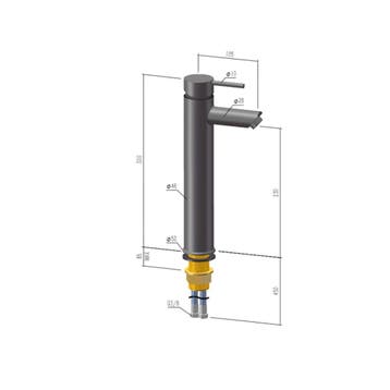 Wastafelkraan AquaSplash Iron Verhoogd Gunmetal, Doe-het-zelf en Verbouw, Ophalen of Verzenden, Nieuw