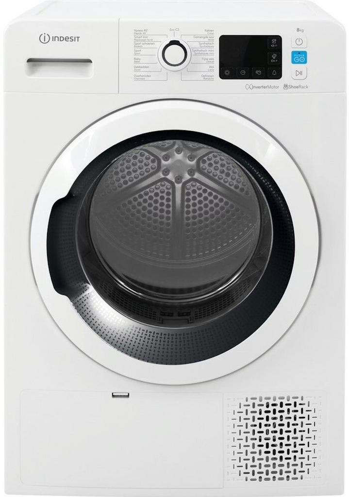Indesit YTBEM1183KRX - Warmtepompdroger - 8 kg -, Witgoed en Apparatuur, Wasdrogers, Zo goed als nieuw, Voorlader, 85 tot 90 cm