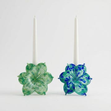 Tafelmiddenstuk (2) - Glas - Bloemen in Kunstglas
