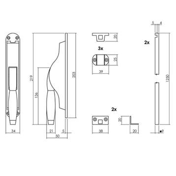 Intersteel set pomp-espagnolet Ton Basic incl. stangenset, Verzenden, Nieuw