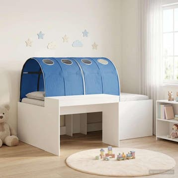 vidaXL Bed met Tunnel 3 st Artisian Eik en Blauw Bewerkt, Verzenden, Nieuw, Wit, Hout