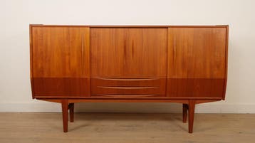 Vintage highboard | Wandkast | Teak | 1960s, Ophalen of Verzenden, Nieuw