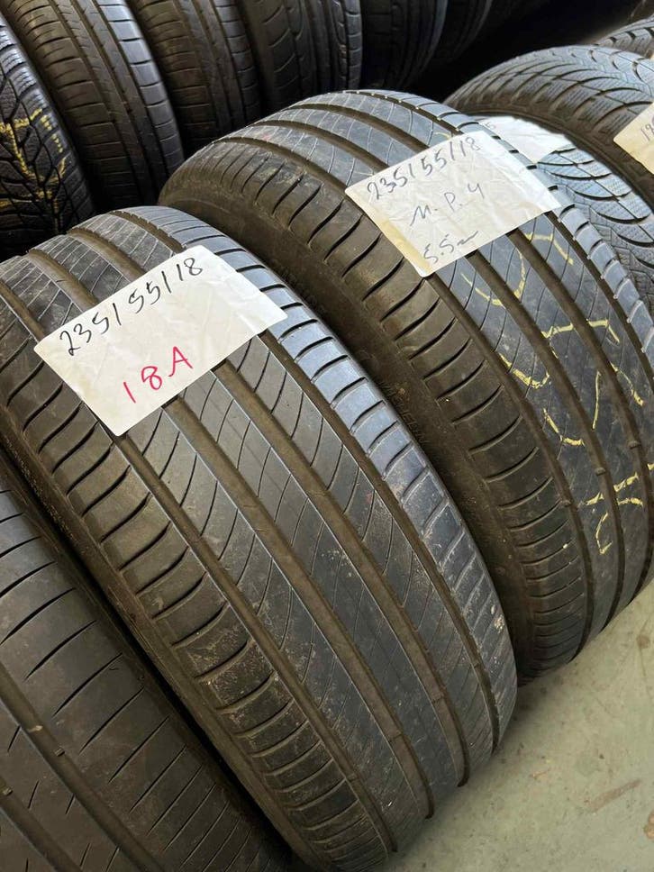 2 x Michelin Primacy 4 235-55-18 Zomerbanden 5,5mm, Auto-onderdelen, Banden en Velgen, 18 inch, Zomerbanden, 235 mm, Personenwagen