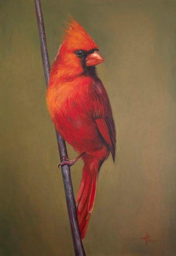 Luis Enrique González - Retrato de Cardenal Rojo, Antiek en Kunst, Kunst | Designobjecten