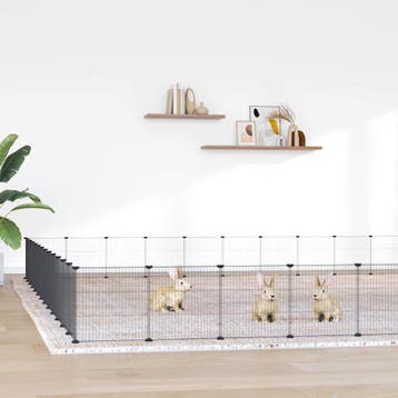 vidaXL Huisdierenkooi met deur 52 panelen 455x455x35 cm, Verzenden, Nieuw