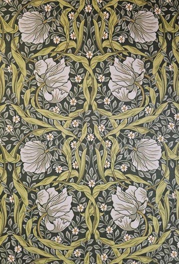 Stof Pimpernel William Morris GROEN Art Nouveau Limited
