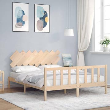vidaXL Bedframe zonder matras massief grenenhout 160x200 cm, Bruin, Verzenden, 200 cm, 160 cm