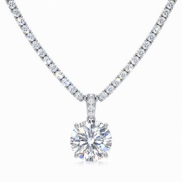 Halsketting - 14 karaat Witgoud - 17.22ct. tw. Diamant, Nieuw