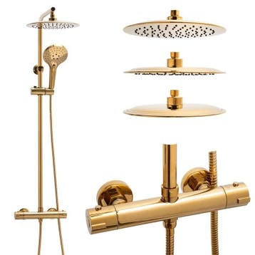 Badkamer Doucheset Goud | Messing | A-kwaliteit, Ophalen of Verzenden, Nieuw, Rvs, Douche
