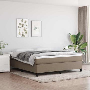 vidaXL Boxspring bed stof taupe 180x200 cm, Huis en Inrichting, Slaapkamer | Bedden, Eenpersoons, Verzenden, Nieuw, 80 cm