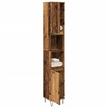 vidaXL Badkamerkast 30x30x190 cm bewerkt hout oud, Huis en Inrichting, Badkamer | Badkamermeubels, Verzenden, Nieuw, (Half)hoge kast