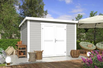 Outdoor Life Blokhut Lotta Platinum Grey-Wit 300 x 250 cm, Nieuw