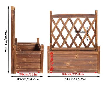 Plantenbak met Latwerk van Grenenhout - Klimondersteuning, Tuin en Terras, Verzenden, Nieuw, Hout, Balkon