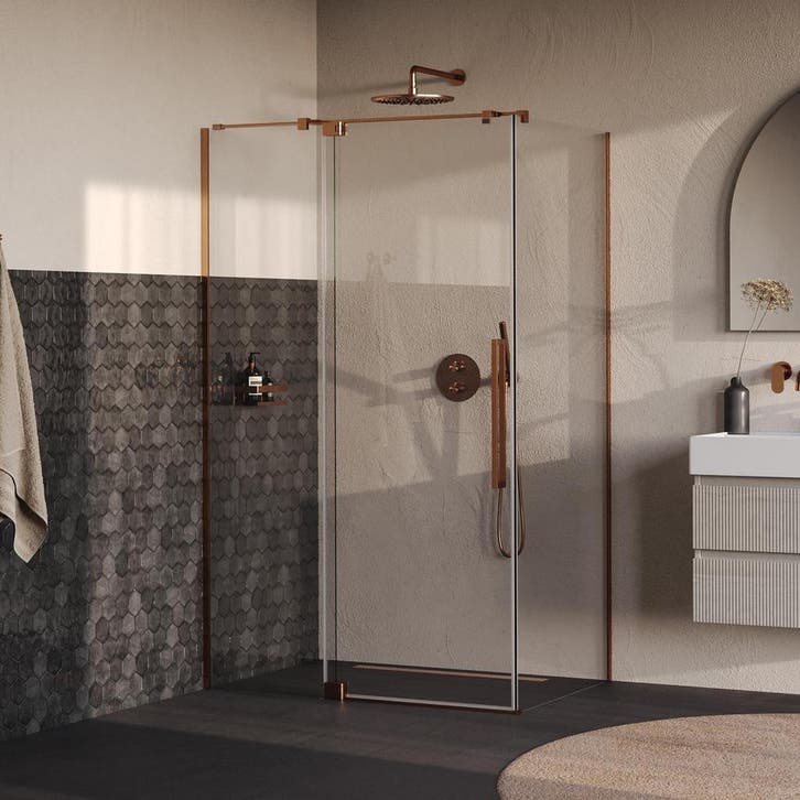 Brauer Stellar - Douchecabine met Draaideur - Helder Glas -, Doe-het-zelf en Verbouw, Sanitair, Nieuw, Rvs, Ophalen of Verzenden