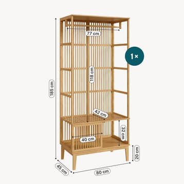 [en.casa] Halmeubelset Vemb en Trundholm bamboe, Verzenden, Nieuw