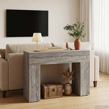 vidaXL Salontafel Grijs sonoma 102 x 35 x 75 cm Bewerkt hout, Huis en Inrichting, Minder dan 50 cm, Verzenden, Vierkant, Nieuw