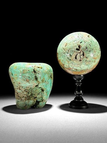 GEEN RESERVEPRIJS - Prachtig paar groene smithsoniet Vrije, Antiek en Kunst