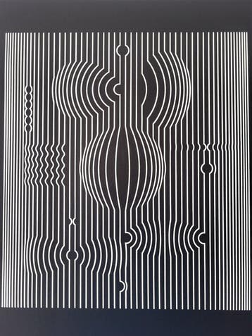 Victor Vasarely (1906-1997) - Manipur - Vasarely - tirage, Antiek en Kunst