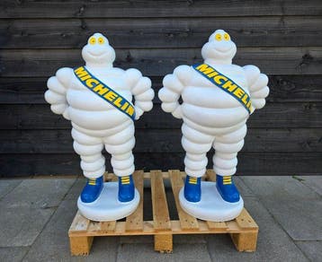 Beeld, 2Pcs - XL Michelin Mascotte Bibendum - 80 cm - mgo -, Antiek en Kunst