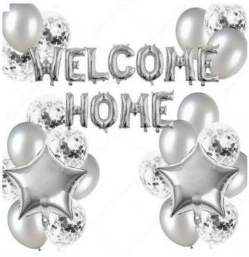 Luxe ballonset Welcome Home rosé goud, Hobby en Vrije tijd, Verzenden, Nieuw, Versiering, Overige