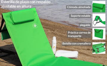 Strandmat Groen 158x56x46cm gestoffeerd (Ligbed - Lounge), Verzenden, Nieuw