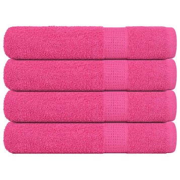 vidaXL Handdoeken FROGN 4 st 100x200 cm 360 g/m² roze, Verzenden, Nieuw, Roze
