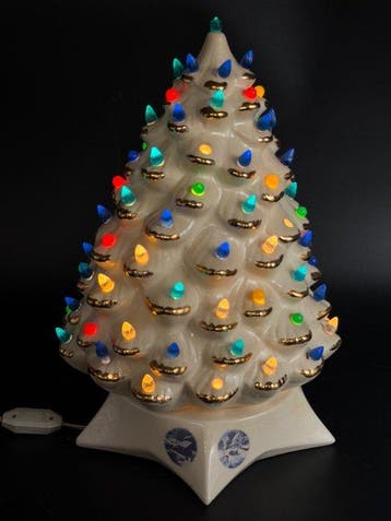 Unieke Crème & Goud Uitvoering met Winterscènes (39 cm) -, Diversen, Nieuw