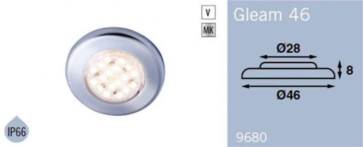 Frilight Opbouwspot Glean 46 LED Wit, Caravans en Kamperen, Camper-accessoires, Nieuw, Ophalen of Verzenden