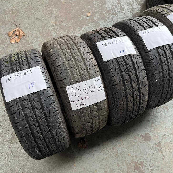 4 x Security 185-60-12 C Zomerbanden 6,5mm, Auto-onderdelen, Banden en Velgen, 12 inch, Zomerbanden, 185 mm, Bestelwagen, Gebruikt