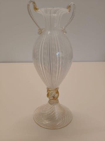 Vaas - Murano-glas zanfirico en goud zecchino