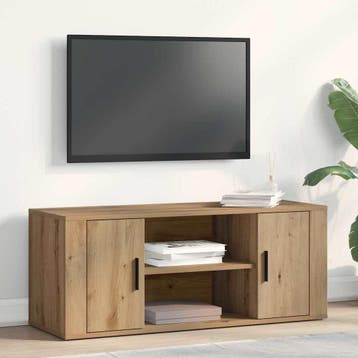 vidaXL TV-kast 100 x 35 x 40 cm artisanaal eikenkleurig, Minder dan 50 cm, Verzenden, Nieuw, Minder dan 100 cm