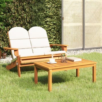 vidaXL 2-delige Loungeset Adirondack massief acaciahout, Tuin en Terras, Tuinbanken, Verzenden, Nieuw, Hout