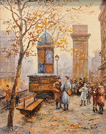 Walter Sita - Paris, scène de rue, Antiek en Kunst