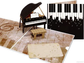 Piano Vleugel pop-up kaart | Indrukwekkend grote muziek w..., Verzenden, Nieuw