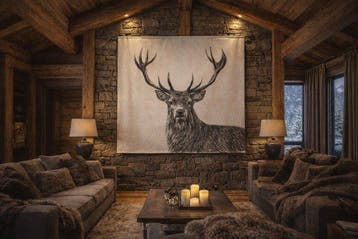 Arazzo jacquard van alpaca Cervo maestoso Berg - 150x140
