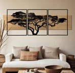 WANDPANEEL LAGOS IJZER EN HOUT SET 3 STUKS CM 204X2X80, Ophalen of Verzenden, Nieuw