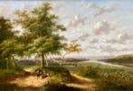 Jan Evert Morel II (1835-1905) - Romantisch landschap met, Antiek en Kunst