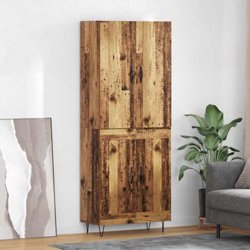 vidaXL buffetkast 2 st Oudhout 69,5 x 34 x 180 cm Bewerkt, Minder dan 50 cm, Verzenden, Nieuw, Minder dan 100 cm