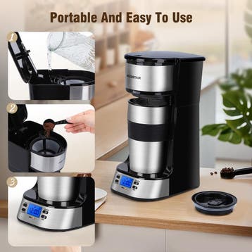 Koffiezetapparaat - filterkoffie - met thermoskan - RVS, Verzenden, Zo goed als nieuw